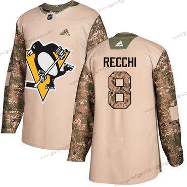 Adidas Herren Pittsburgh Penguins #8 Mark Recchi Authentisch 2017 Veterans Day Strickerei NHL Trikots – Tarnfarbe