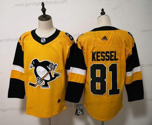 Adidas Herren Pittsburgh Penguins #81 Phil Kessel ersatzweise Strickerei NHL Trikots – Gelb