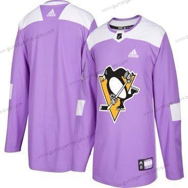 Adidas Herren Pittsburgh Penguins Personalisiertes Hockey Bekämpft Krebs Praxis Trikots – Lila Rosa