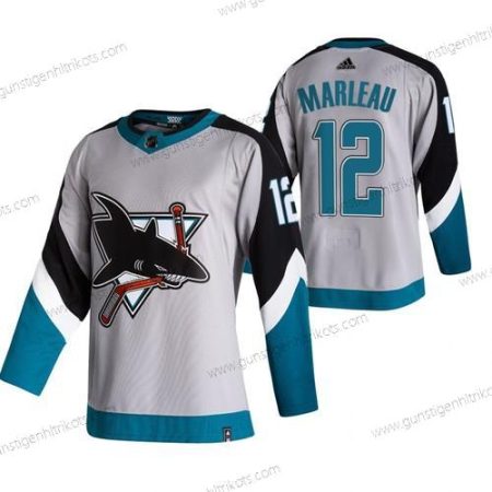 Adidas Herren San Jose Sharks #12 Patrick Marleau 2020-21 Rückseite Retro ersatzweise NHL Trikots – Grau