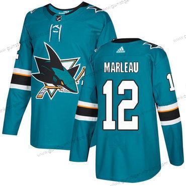 Adidas Herren San Jose Sharks #12 Patrick Marleau Heimtrikots Authentisch Strickerei NHL Trikots – Blaugrün