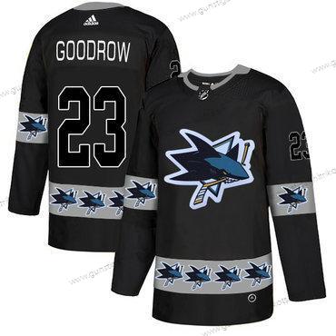 Adidas Herren San Jose Sharks #23 Barclay Goodrow Team Logos Trikots – Schwarz