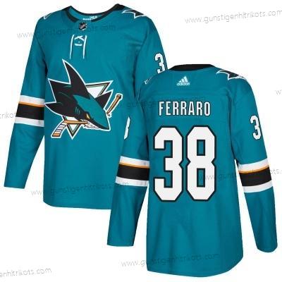 Adidas Herren San Jose Sharks #38 Mario Ferraro Heimtrikots Authentisch Trikots – Blaugrün