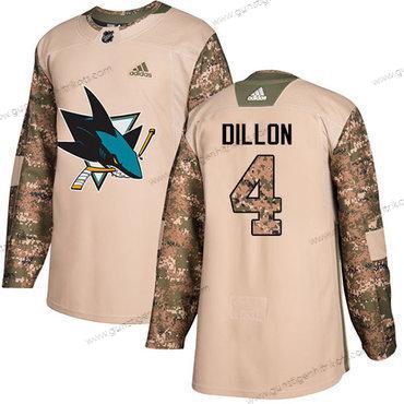 Adidas Herren San Jose Sharks #4 Brenden Dillon Authentisch 2017 Veterans Day Strickerei NHL Trikots – Tarnfarbe