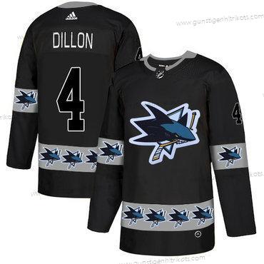 Adidas Herren San Jose Sharks #4 Brenden Dillon Team Logos Trikots – Schwarz