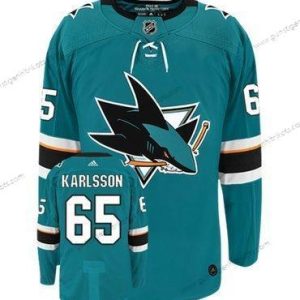 Adidas Herren San Jose Sharks #65 Erik Karlsson Heimtrikots Authentisch Strickerei NHL Trikots – Blaugrün