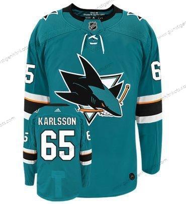 Adidas Herren San Jose Sharks #65 Erik Karlsson Heimtrikots Authentisch Strickerei NHL Trikots – Blaugrün