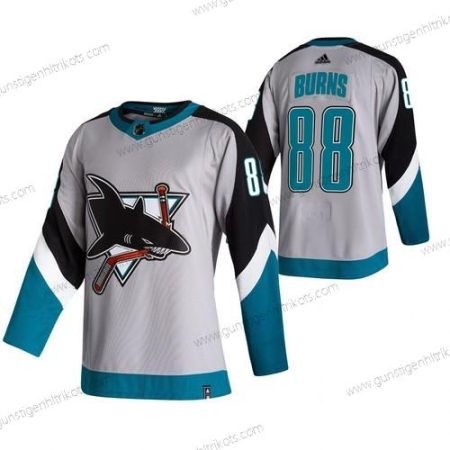 Adidas Herren San Jose Sharks #88 Brent Burns 2020-21 Rückseite Retro ersatzweise NHL Trikots – Grau