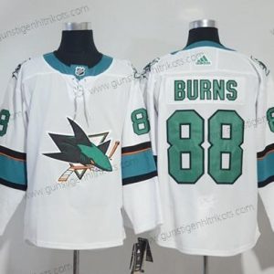 Adidas Herren San Jose Sharks #88 Brent Burns Road Authentisch Strickerei NHL Trikots – Weiß