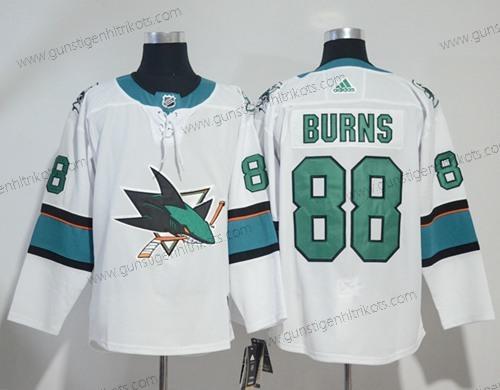 Adidas Herren San Jose Sharks #88 Brent Burns Road Authentisch Strickerei NHL Trikots – Weiß