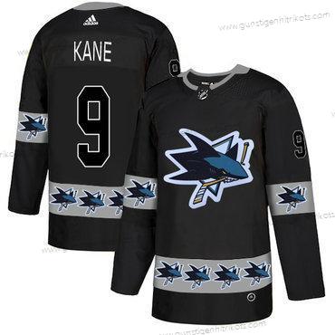 Adidas Herren San Jose Sharks #9 Evander Kane Team Logos Trikots – Schwarz