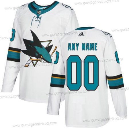 Adidas Herren San Jose Sharks Personalisiertes NHL Authentisch Trikots – Weiß