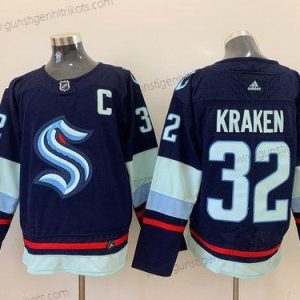 Adidas Herren Seattle Kraken #32 Kraken Strickerei NHL Trikots – Marineblau Blau