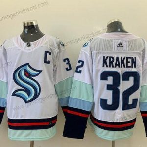 Adidas Herren Seattle Kraken #32 Kraken Strickerei NHL Trikots – Weiß