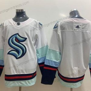 Adidas Herren Seattle Kraken Leer Strickerei NHL Trikots – Weiß