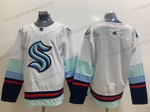 Adidas Herren Seattle Kraken Leer Strickerei NHL Trikots – Weiß