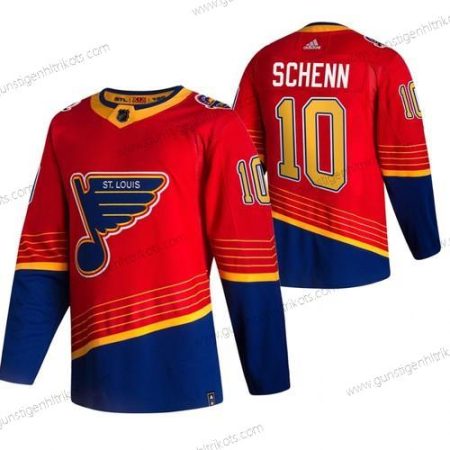 Adidas Herren St. Louis Blues #10 Brayden Schenn 2020-21 Rückseite Retro ersatzweise NHL Trikots – Rot