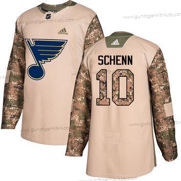 Adidas Herren St. Louis Blues #10 Brayden Schenn Authentisch 2017 Veterans Day Strickerei NHL Trikots – Tarnfarbe