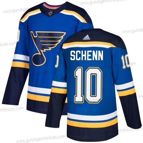 Adidas Herren St. Louis Blues #10 Brayden Schenn Heimtrikots Authentisch Strickerei NHL Trikots – Blau