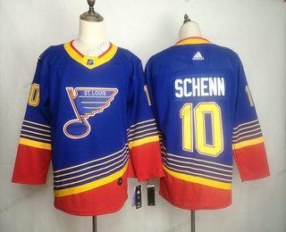 Adidas Herren St. Louis Blues #10 Brayden Schenn Strickerei NHL Retro Trikots – Blau