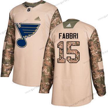 Adidas Herren St. Louis Blues #15 Robby Fabbri Authentisch 2017 Veterans Day Strickerei NHL Trikots – Tarnfarbe