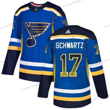 Adidas Herren St. Louis Blues #17 Jaden Schwartz Royal Trikots – Blau Schwarz