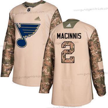 Adidas Herren St. Louis Blues #2 Al Macinnis Authentisch 2017 Veterans Day Strickerei NHL Trikots – Tarnfarbe