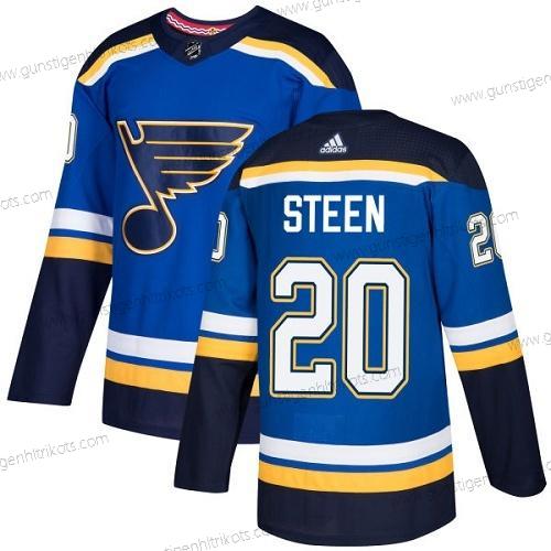 Adidas Herren St. Louis Blues #20 Alexander Steen Heimtrikots Authentisch Strickerei NHL Trikots – Blau