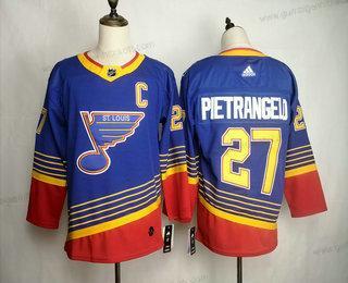 Adidas Herren St. Louis Blues #27 Alex Pietrangelo Strickerei NHL Retro Trikots – Blau