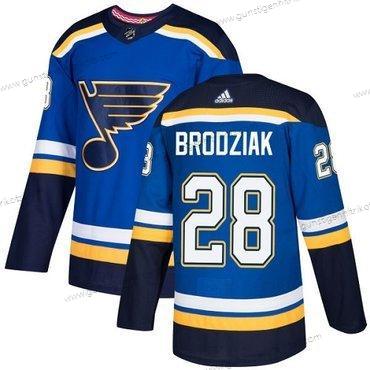 Adidas Herren St. Louis Blues #28 Kyle Brodziak Heimtrikots Authentisch Strickerei NHL Trikots – Blau