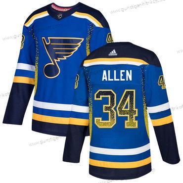 Adidas Herren St. Louis Blues #34 Jake Allen Royal Trikots – Blau Schwarz