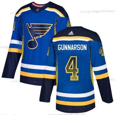 Adidas Herren St. Louis Blues #4 Carl Gunnarson Royal Trikots – Blau Schwarz