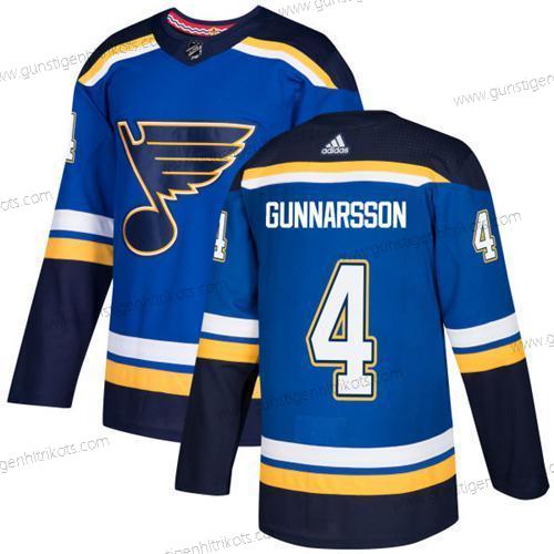 Adidas Herren St. Louis Blues #4 Carl Gunnarsson Heimtrikots Authentisch Strickerei NHL Trikots – Blau