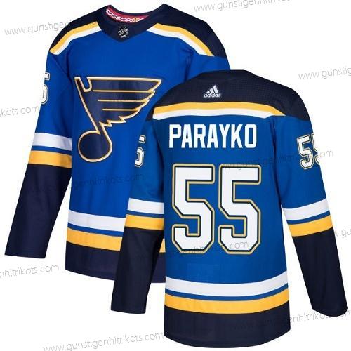 Adidas Herren St. Louis Blues #55 Colton Parayko Heimtrikots Authentisch Strickerei NHL Trikots – Blau