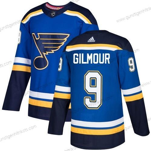 Adidas Herren St. Louis Blues #9 Doug Gilmour Heimtrikots Authentisch Strickerei NHL Trikots – Blau