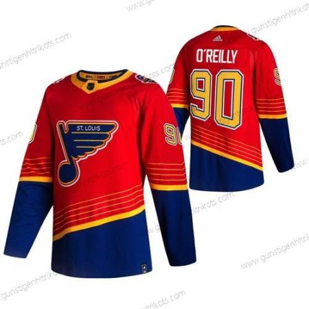 Adidas Herren St. Louis Blues #90 Ryan O’Reilly 2020-21 Rückseite Retro ersatzweise NHL Trikots – Rot