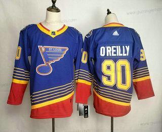 Adidas Herren St. Louis Blues #90 Ryan O’Reilly Strickerei NHL Retro Trikots – Blau