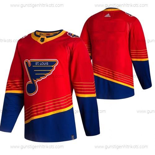 Adidas Herren St. Louis Blues Leer 2020-21 Rückseite Retro ersatzweise NHL Trikots – Rot