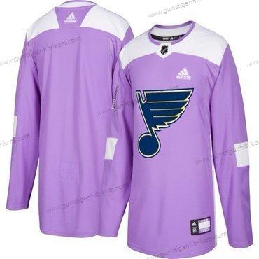 Adidas Herren St. Louis Blues Personalisiertes Hockey Bekämpft Krebs Praxis Trikots – Lila Rosa