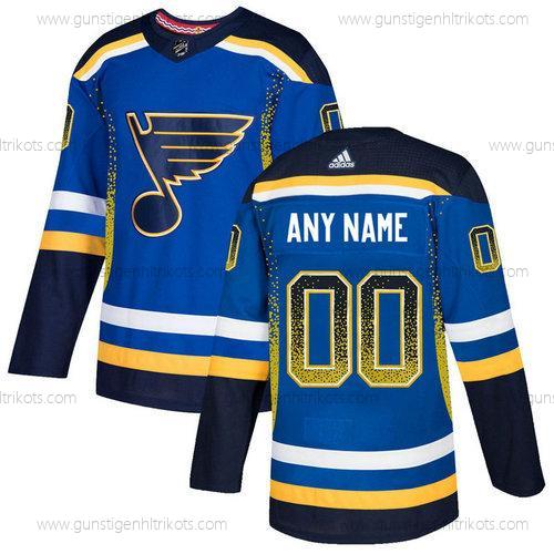 Adidas Herren St. Louis Blues Personalisiertes Royal Trikots – Blau Schwarz