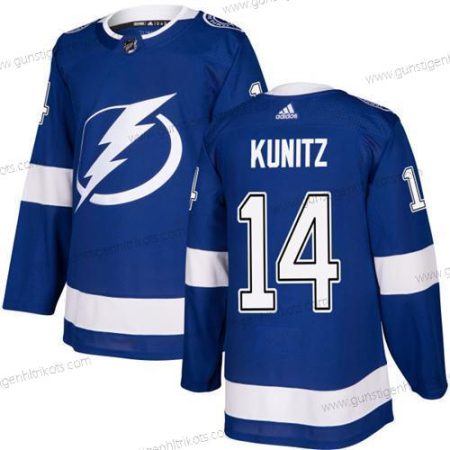 Adidas Herren Tampa Bay Lightning #14 Chris Kunitz Heimtrikots Authentisch Strickerei NHL Trikots – Blau