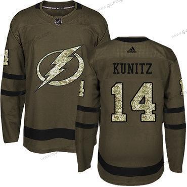 Adidas Herren Tampa Bay Lightning #14 Chris Kunitz Salute to Service Strickerei NHL Trikots – Grün