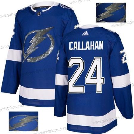 Adidas Herren Tampa Bay Lightning #24 Ryan Callahan Heimtrikots Authentisch Strickerei NHL Trikots – Blau Gold