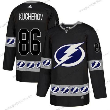 Adidas Herren Tampa Bay Lightning #66 Nikita Kucherov Team Logos Trikots – Schwarz