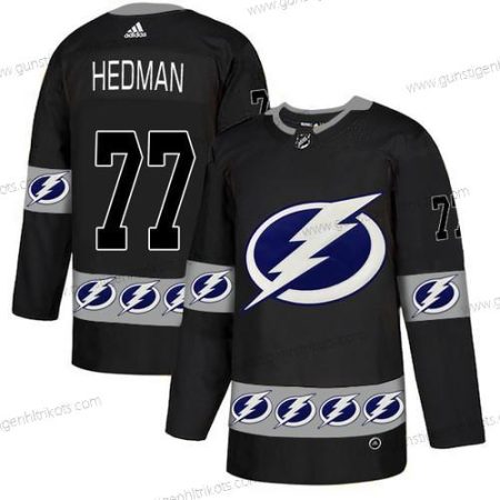 Adidas Herren Tampa Bay Lightning #77 Victor Hedman Team Logos Trikots – Schwarz