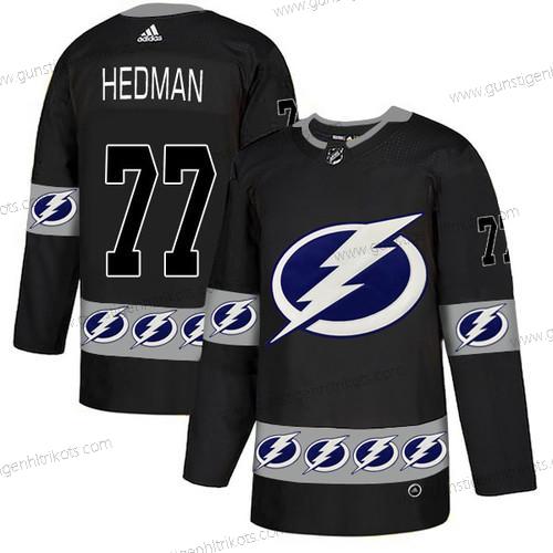 Adidas Herren Tampa Bay Lightning #77 Victor Hedman Team Logos Trikots – Schwarz