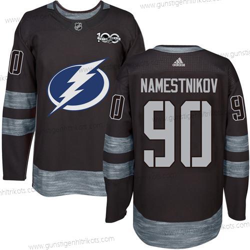 Adidas Herren Tampa Bay Lightning #90 Vladislav Namestnikov 1917-2017 100th Jahrestag Strickerei NHL Trikots – Schwarz