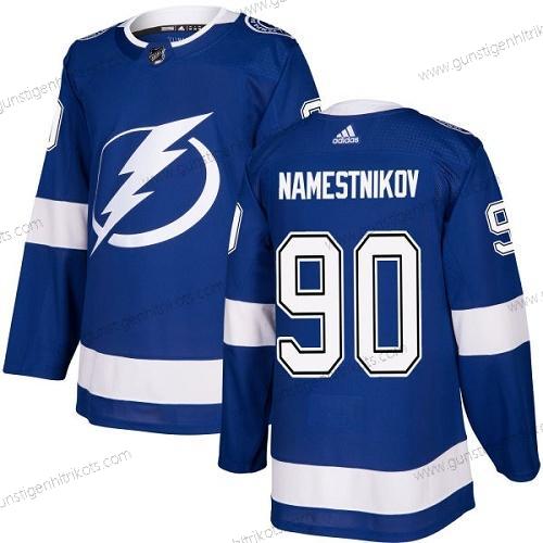 Adidas Herren Tampa Bay Lightning #90 Vladislav Namestnikov Heimtrikots Authentisch Strickerei NHL Trikots – Blau