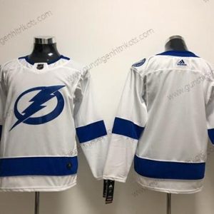 Adidas Herren Tampa Bay Lightning Leer Road Authentisch Strickerei NHL Trikots – Weiß