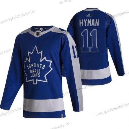 Adidas Herren Toronto Maple Leafs #11 Zach Hyman 2020-21 Rückseite Retro ersatzweise NHL Trikots – Blau